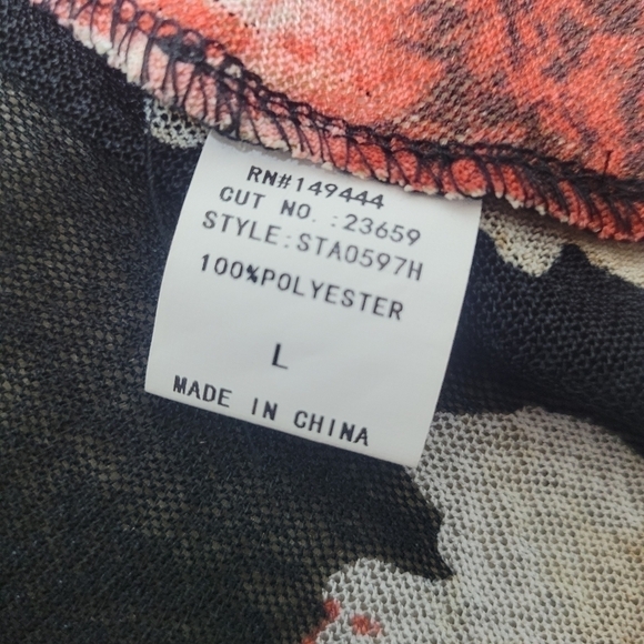 Anthropologie Ember Sheer Floral Flutter Sleeve Cover Wrap Dress – Size Large - Picture 5 of 12